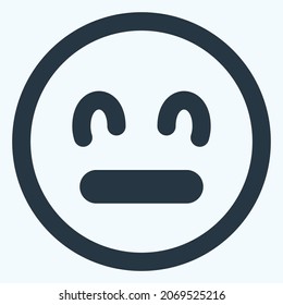 Icon Emoticon Neutral - Line Cut Style - Simple illustration, Editable stroke, Design template vector, Good for prints, posters, advertisements, announcements, info graphics, etc.