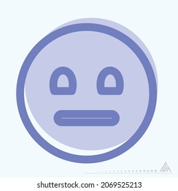 Icon Emoticon Neutral - Two Tone Style - Simple illustration, Editable stroke, Design template vector, Good for prints, posters, advertisements, announcements, info graphics, etc.