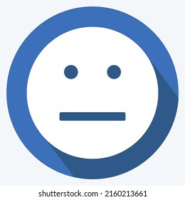 Icono Emoticon No Hablar. adecuado para el símbolo emoticono. estilo de sombra larga. diseño simple editable. vector de plantilla de diseño. ilustración de símbolo simple