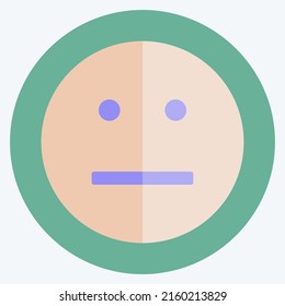 Icon Emoticon Not Talking. suitable for Emoticon symbol. flat style. simple design editable. design template vector. simple symbol illustration