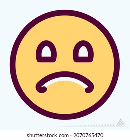 Icon Emoticon Sad 2 - Color Line Cut Style - Simple illustration, Editable stroke, Design template vector, Good for prints, posters, advertisements, announcements, info graphics, etc.