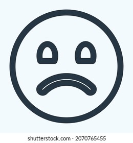 Icono Emoticon Sad 2 - Estilo de línea - Ilustración simple, trazo editable, vector de plantilla de diseño, Buena para impresiones, afiches, anuncios, anuncios, gráficos de información, etc.