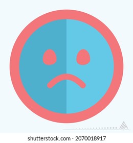 Icon Emoticon Sad - Flat Style - Simple illustration, Editable stroke, Design template vector, Good for prints, posters, advertisements, announcements, info graphics, etc.