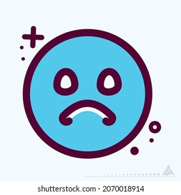 Icon Emoticon Sad - MBE Syle - Simple illustration, Editable stroke, Design template vector, Good for prints, posters, advertisements, announcements, info graphics, etc.