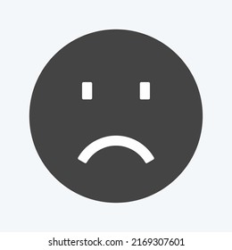 Icon Emoticon Traurigkeit. geeignet für Emoticon Symbol. Glyph-Stil. einfaches Design bearbeitbar. Designvorlage, Vektor. einfache Symbolillustration