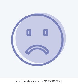 Icon Emoticon Sadness. suitable for Emoticon symbol. two tone style. simple design editable. design template vector. simple symbol illustration