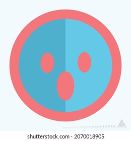 Icon Emoticon Scared - Flat Style - Simple illustration, Editable stroke, Design template vector, Good for prints, posters, advertisements, announcements, info graphics, etc.