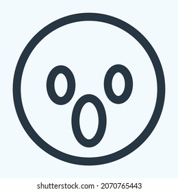 Icon Emoticon Scared - Line Style - Simple illustration, Editable stroke, Design template vector, Good for prints, posters, advertisements, announcements, info graphics, etc.