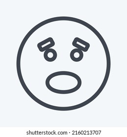 Icon Emoticon Scared. suitable for Emoticon symbol. line style. simple design editable. design template vector. simple symbol illustration