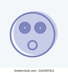 Icon Emoticon Shocked. suitable for Emoticon symbol. two tone style. simple design editable. design template vector. simple symbol illustration