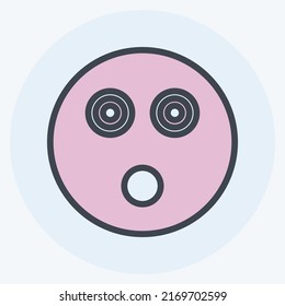 Icon Emoticon Shocked. suitable for Emoticon symbol. color mate style. simple design editable. design template vector. simple symbol illustration