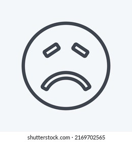 Icon Emoticon Sick. suitable for Emoticon symbol. line style. simple design editable. design template vector. simple symbol illustration