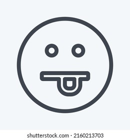 Icon Emoticon Silly. suitable for Emoticon symbol. line style. simple design editable. design template vector. simple symbol illustration