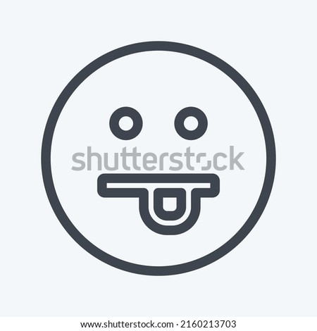 Icon Emoticon Silly. suitable for Emoticon symbol. line style. simple design editable. design template vector. simple symbol illustration