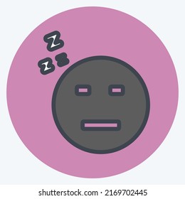 Icon Emoticon Sleepy I. suitable for Emoticon symbol. color mate style. simple design editable. design template vector. simple symbol illustration