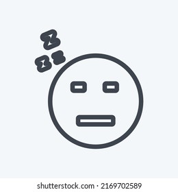 Icon Emoticon Sleepy I. suitable for Emoticon symbol. line style. simple design editable. design template vector. simple symbol illustration