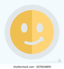 Icon Emoticon Smile 2 - Flat Style - Simple illustration, Editable stroke, Design template vector, Good for prints, posters, advertisements, announcements, info graphics, etc.