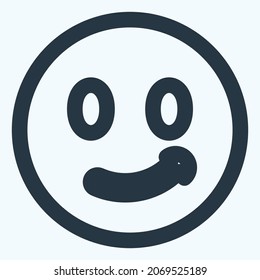 Icon Emoticon Smile 2 - Line Cut Style - Simple illustration, Editable stroke, Design template vector, Good for prints, posters, advertisements, announcements, info graphics, etc.