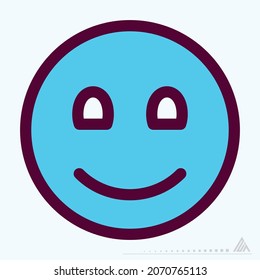 Icon Emoticon Smile - Color Line Cut Style - Simple illustration, Editable stroke, Design template vector, Good for prints, posters, advertisements, announcements, info graphics, etc.