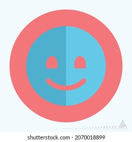 Icon Emoticon Smile - Flat Style - Simple illustration, Editable stroke, Design template vector, Good for prints, posters, advertisements, announcements, info graphics, etc.