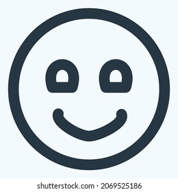 Icon Emoticon Smile - Line Cut Style - Simple illustration, Editable stroke, Design template vector, Good for prints, posters, advertisements, announcements, info graphics, etc.