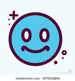 Icon Emoticon Smile - MBE Syle - Simple illustration, Editable stroke, Design template vector, Good for prints, posters, advertisements, announcements, info graphics, etc.