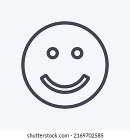 Icon Emoticon Smile. suitable for Emoticon symbol. line style. simple design editable. design template vector. simple symbol illustration