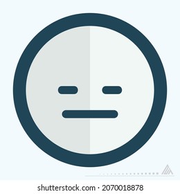 Icon Emoticon Straight Face - Flat Style - Simple illustration, Editable stroke, Design template vector, Good for prints, posters, advertisements, announcements, info graphics, etc.