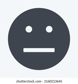 Icon Emoticon Straight Face. suitable for Emoticon symbol. glyph style. simple design editable. design template vector. simple symbol illustration
