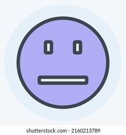 Icon Emoticon Straight Face. suitable for Emoticon symbol. color mate style. simple design editable. design template vector. simple symbol illustration
