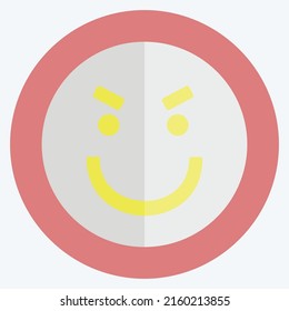 Icon Emoticon Surprised. suitable for Emoticon symbol. flat style. simple design editable. design template vector. simple symbol illustration