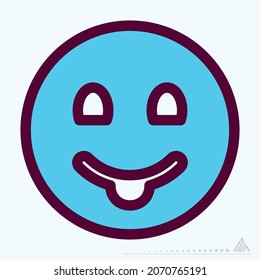Icon Emoticon Tongue - Color Line Cut Style - Simple illustration, Editable stroke, Design template vector, Good for prints, posters, advertisements, announcements, info graphics, etc.