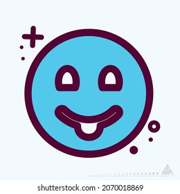 Icon Emoticon Tongue - MBE Syle - Simple illustration, Editable stroke, Design template vector, Good for prints, posters, advertisements, announcements, info graphics, etc.