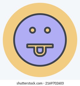 Icon Emoticon Tongue. suitable for Emoticon symbol. color mate style. simple design editable. design template vector. simple symbol illustration