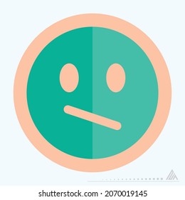 Icon Emoticon Wondering - Flat Style - Simple illustration, Editable stroke, Design template vector, Good for prints, posters, advertisements, announcements, info graphics, etc.