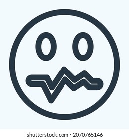 Icon Emoticon Worried - Line Style - Simple illustration, Editable stroke, Design template vector, Good for prints, posters, advertisements, announcements, info graphics, etc.