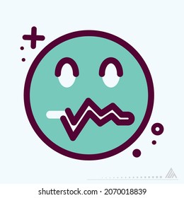 Icon Emoticon Worried - MBE Syle - Simple illustration, Editable stroke, Design template vector, Good for prints, posters, advertisements, announcements, info graphics, etc.
