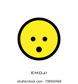 Icon with Emotional Face. Vector Illustration. Flat Style. Cute Cartoon Face for Web