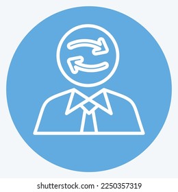 Icon Emotional Intelligence. related to Psychological symbol. blue eyes style. simple illustration. emotions, empathy, assistance