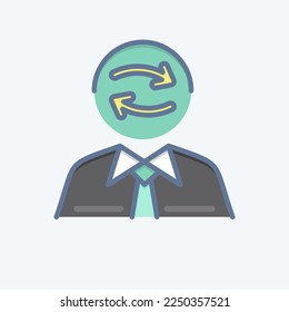 Icon Emotional Intelligence. related to Psychological symbol. doodle style. simple illustration. emotions, empathy, assistance