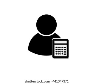 Icon employee accountant, economist, analyst. Vector. Vector.