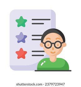 An icon of employee feedback in modern style, employee performance vector design