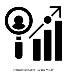 Icono del crecimiento de los empleados, diseño sólido