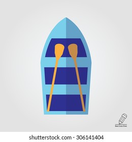 Icon of empty boat with oars