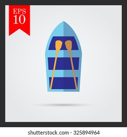 Icon of empty boat with oars