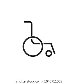 Icon of empty wheelchair. Handicap, invalid, rehabilitation. Disability concept. Can be used for topics like hospital, medicine, mobility
