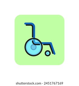 Icon of empty wheelchair. Handicap, invalid, rehabilitation. Disability concept. Can be used for topics like hospital, medicine, mobility