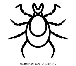 icon of an encephalitic tick that lives in the forest. dangerous insect. flat vector illustration.