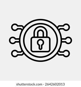 Icon encryption. Crypto currency elements. Icon in line style.