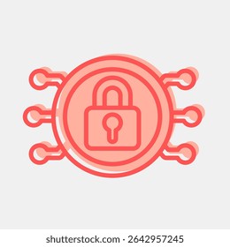 Icon encryption. Crypto currency elements. Icon in two tone style.